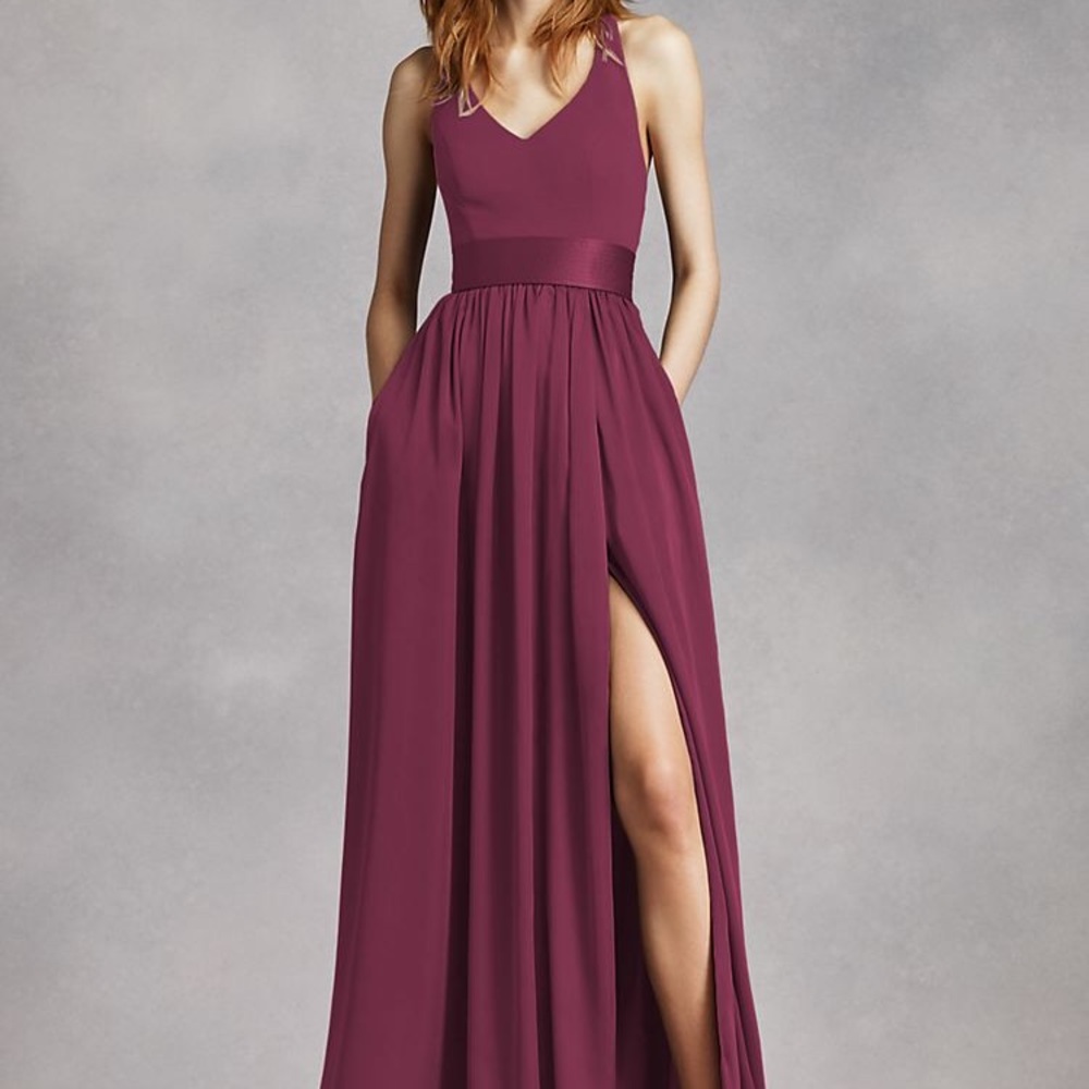 V Neck Halter Gown with Sash